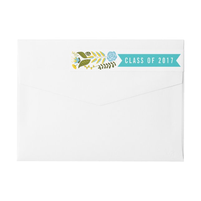 Clase de aqua de graduación de 2017, floral modern (Reverso)