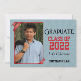 Clase de cinta roja de la invitación a la graduaci
