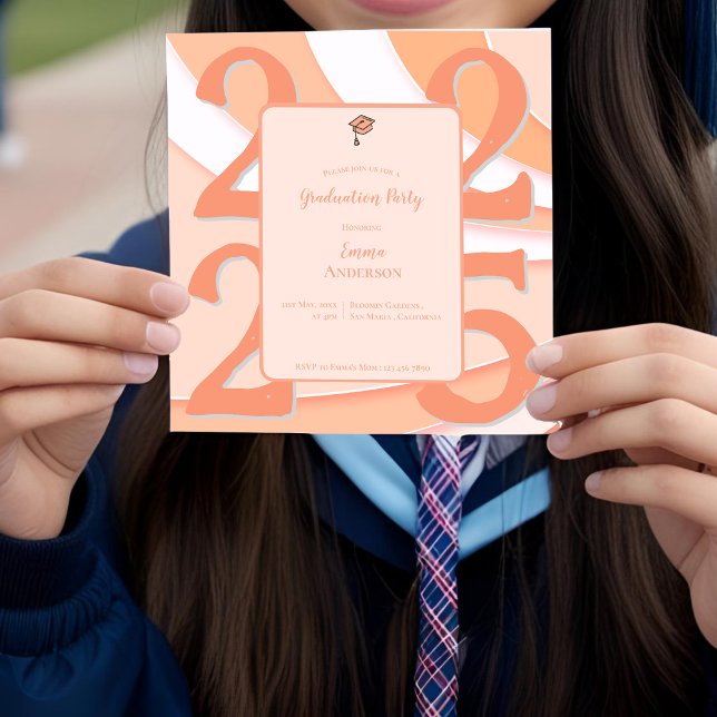 Clase de estilo retro de 2025 Invitación de fiesta (Retro Style Class of 2025 Graduation Party Invite)