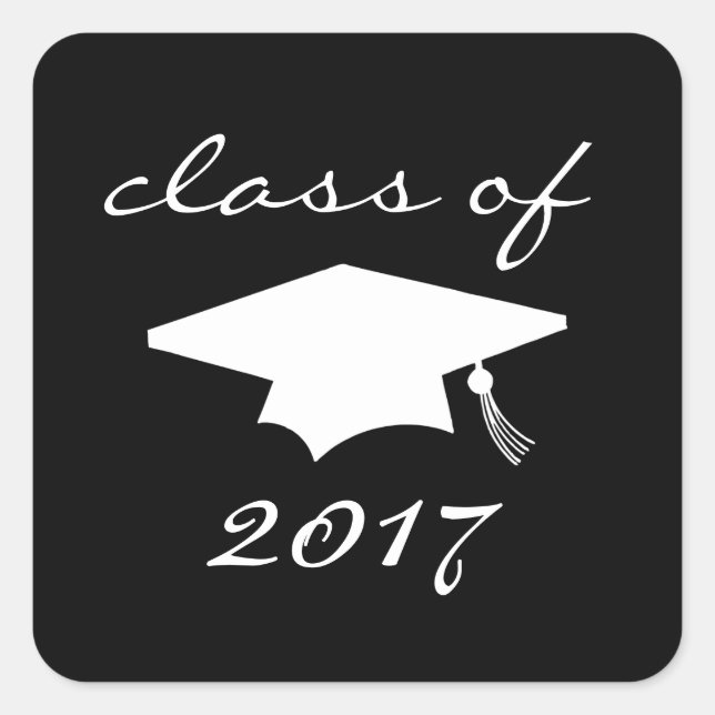 Clase De Etiqueta De 2017 (Tapón De Graduación Neg (Anverso)