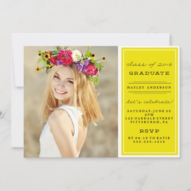 CLASE DE FOTO DE LA Invitación A LA GRADUACIÓN 201 (Anverso)