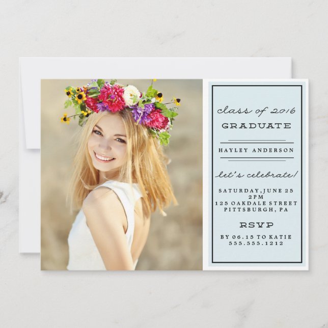 CLASE DE FOTO DE LA Invitación A LA GRADUACIÓN 201 (Anverso)