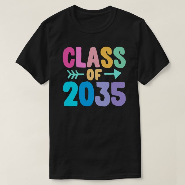Clase de graduación de 2035 Crecer con camiseta me (Diseño del anverso)