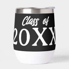 Clase de Graduación de Negro y Blanco Personalizad