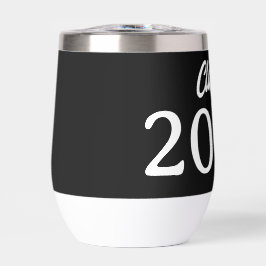 Clase de Graduación de Negro y Blanco Personalizad