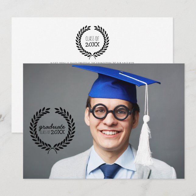 Clase de Graduado de Invitaciones de Fotografía (Anverso / Reverso)