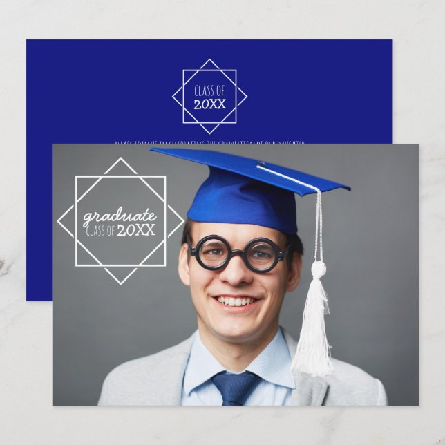 Clase de Graduado de Invitaciones de Fotografía (Anverso / Reverso)