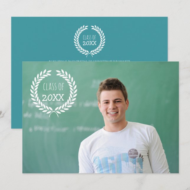 Clase de Graduado de Invitaciones de Fotografía (Anverso / Reverso)