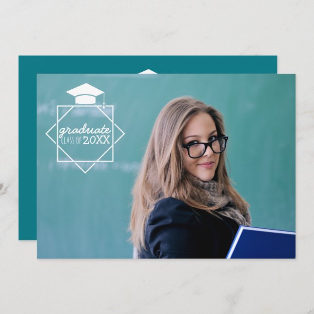 Clase de Graduado de Invitaciones de Fotografía (Anverso / Reverso)