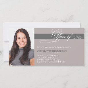 Clase de guion gris taupe de invitación de graduac