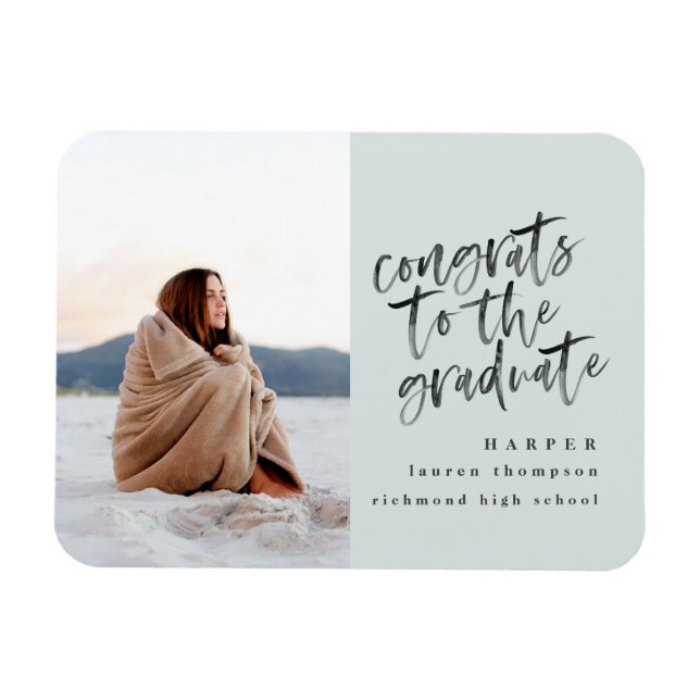 Clase de imán de invitación para graduados de foto (Horizontal)