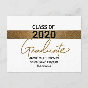 Clase de impresión de oro de la invitación de grad