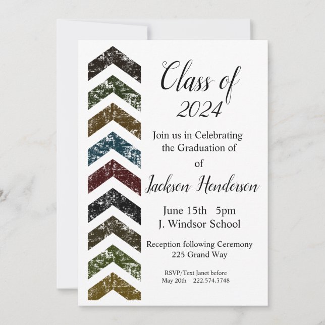 Clase de invitación a flecha de graduación de 2024 (Anverso)
