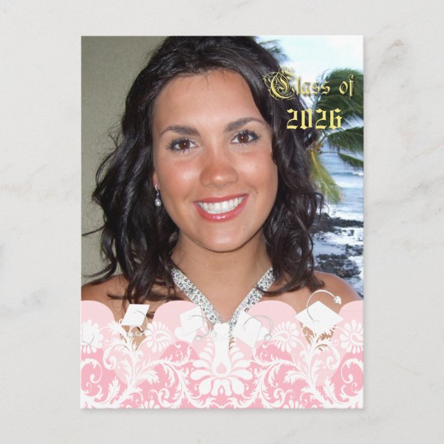 Clase de invitación a graduación de foto de chica  (Anverso)