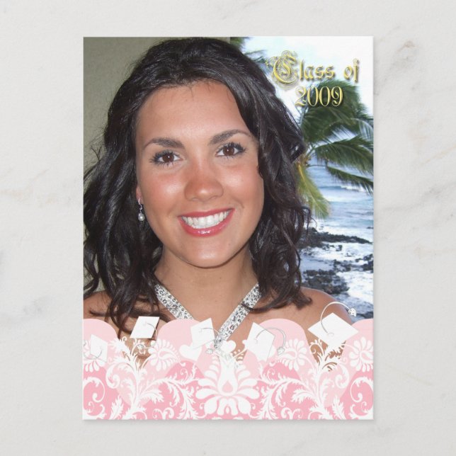 Clase de invitación a graduación de foto de chica  (Anverso)