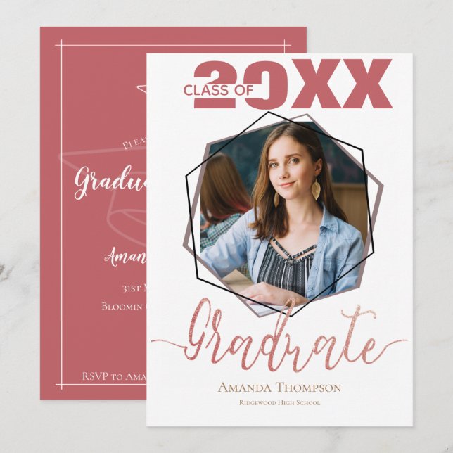 Clase De Invitación A La Fiesta De Graduación Foto (Anverso / Reverso)