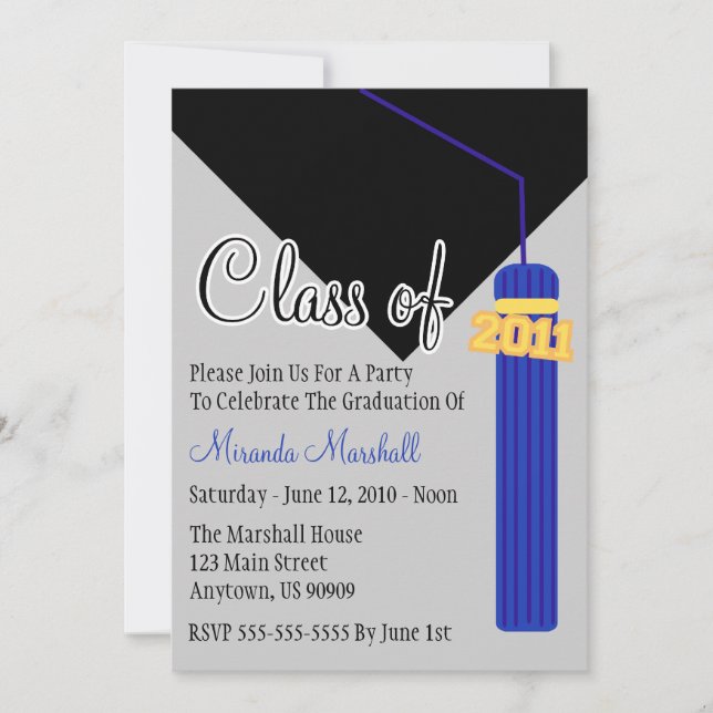 Clase De Invitación A La Graduación De Tassel 2011 (Anverso)