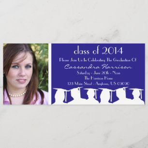 Clase De Invitación A La Graduación (Silueta Azul)