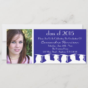 Clase De Invitación A La Graduación (Silueta Azul)