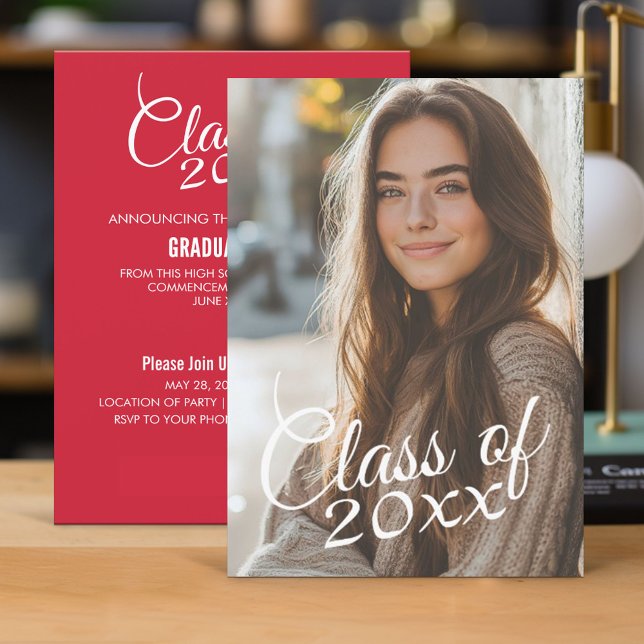 Clase de invitación a la Invitación fotográfica de (Graduation Invitation - Classic)