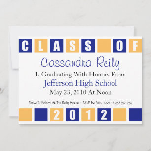 Clase De Invitación De 2012 (Cajas Azul/Oro)