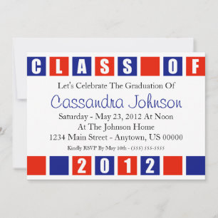 Clase De Invitación De 2012 (Cajas Azules/Rojas)