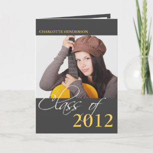 Clase de invitación de foto de graduación gris piz