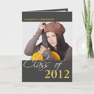 Clase de invitación de foto de graduación gris piz