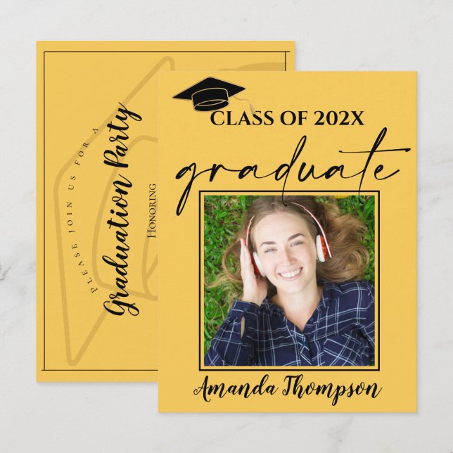 Clase De Invitación De Graduados De Fotografía Ama (Anverso / Reverso)