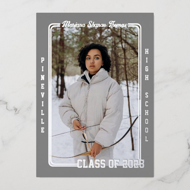 Clase de Invitación de Relieve metalizado de tarje (Anverso)