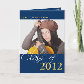 Clase de invitación fotográfica de graduación azul