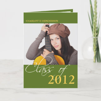 Clase de invitación fotográfica de graduación verd