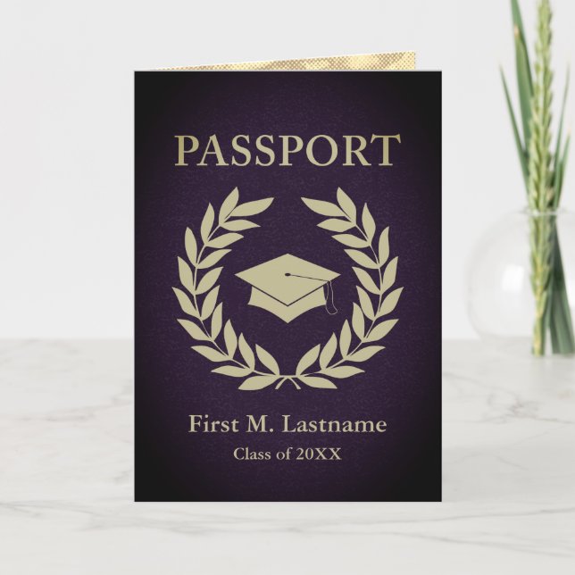 clase de invitación para pasaporte de graduación d (Anverso)