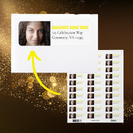 Clase de la etiqueta de dirección de foto de gradu