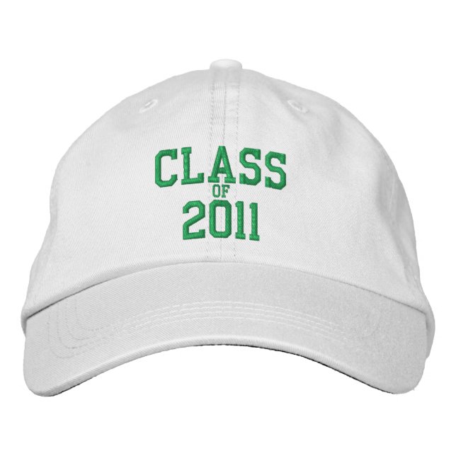 Clase de la gorra de béisbol blanco bordada verde  (Anverso)
