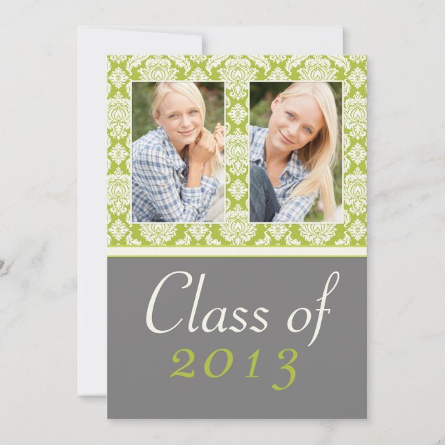 Clase de la invitación a graduarse de Damasco Verd (Anverso)