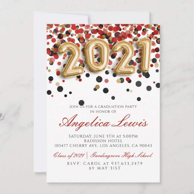 Clase de la invitación a la fiesta de graduación d (Anverso)