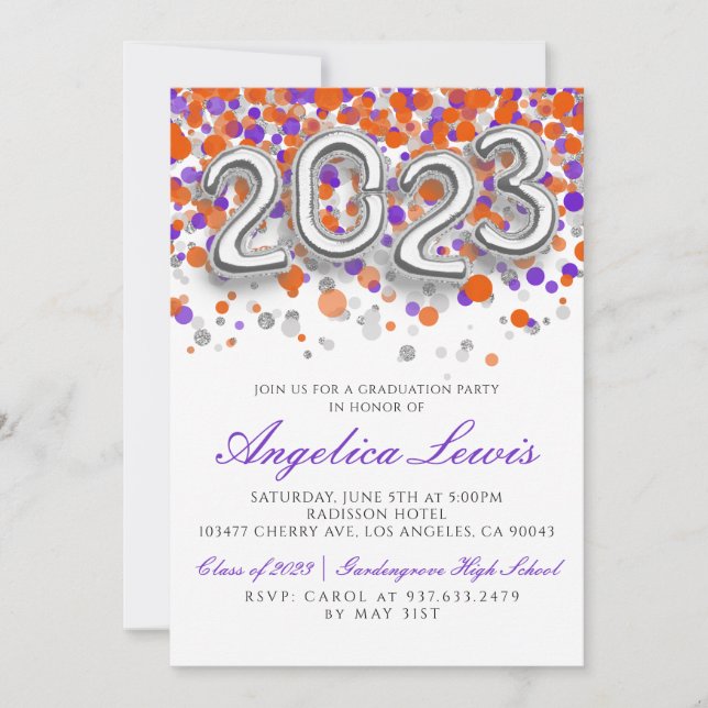 Clase de la invitación a la fiesta de graduación d (Anverso)