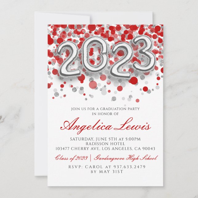 Clase de la invitación a la fiesta de graduación d (Anverso)