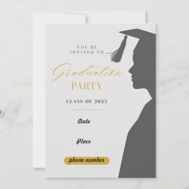 Clase de la invitación a la fiesta de graduación d (Anverso)