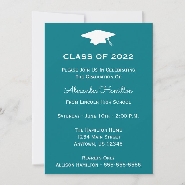 Clase De La Invitación A La Graduación Del Cap 202 (Anverso)