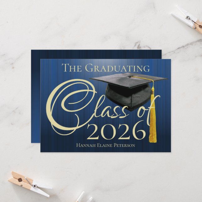 Clase de la Invitación de graduación azul de 2025 (Anverso/Reverso In Situ)