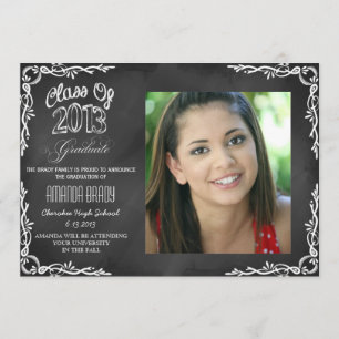 Clase de la Invitación de graduación de Chalkboard