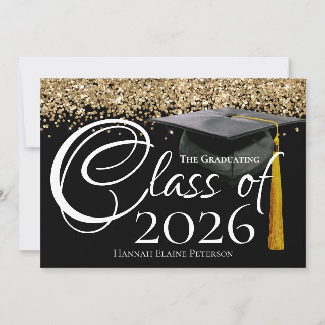 Clase de la Invitación de graduación negra de 2025 (Anverso)
