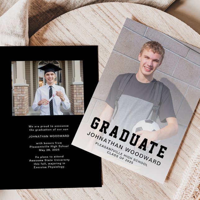 Clase de la Invitación de Graduación Negra de Foto (Subido por el creador)