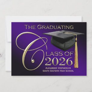 Clase de la Invitación de Graduación Púrpura Rica
