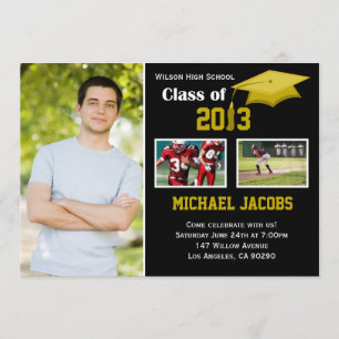 Clase de la invitación de la graduación del oro