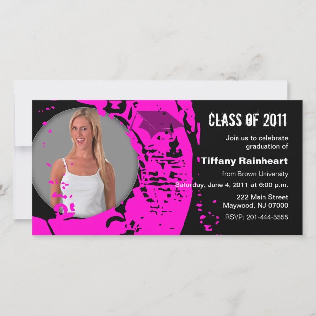Clase de la tarjeta de foto graduada 2011 Neon Pin (Anverso)