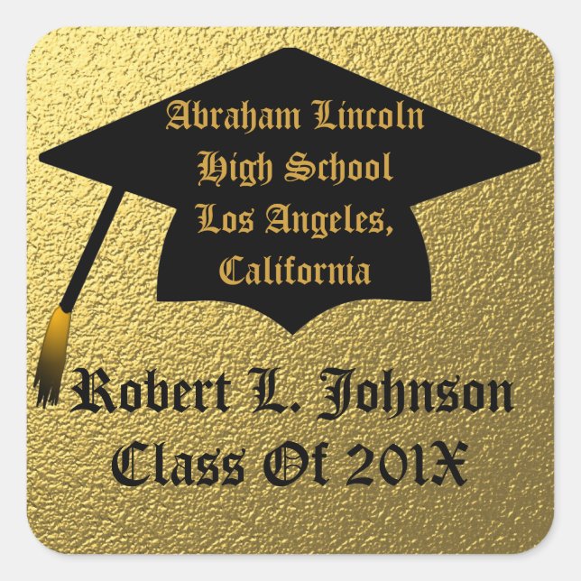 Clase De Oro Clásico De 20XX Pegatinas De Graduaci (Anverso)