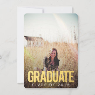 CLASE DE ORO DE LA INVITACIÓN DE FOTO DE GRADUACIÓ